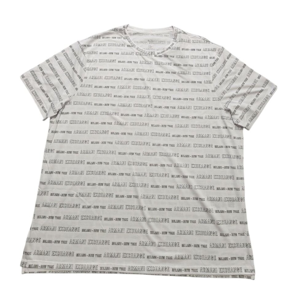 Armani Exchange Men's Short Sleeve T-Shirt Graphic Print Logo Size XXL White